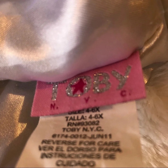 Girls faux fur, Toby NYC bucket hat, sz 4/6x - Picture 3 of 5